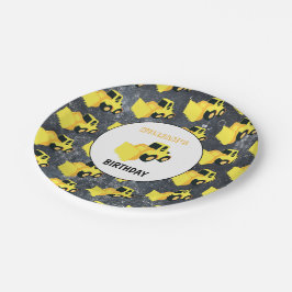 フロントエンドローダ建築トラック誕生日 ペーパープレート