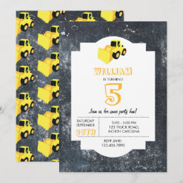 フロントエンドローダ建築トラック誕生日 招待状