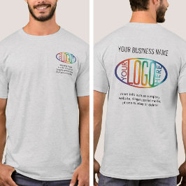 フロントカスタムバック印刷ビジネスロゴ会社 Tシャツ