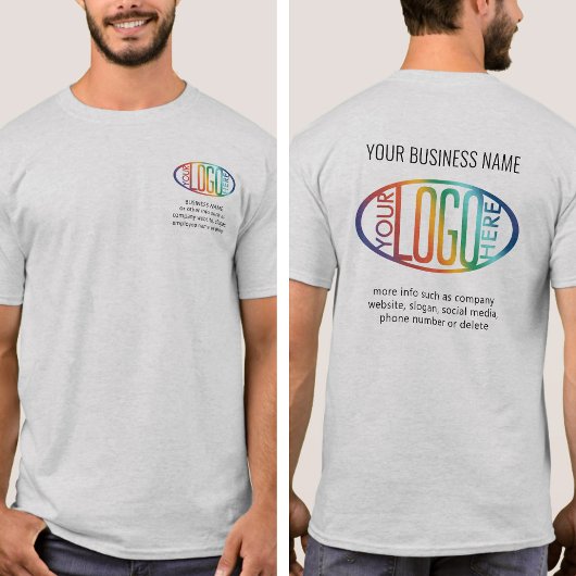 フロントカスタムバック印刷ビジネスロゴ会社 Tシャツ