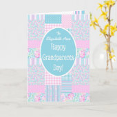 フロントカスタムバラパッチワーク祖父母デイカード カード (黄色い花)