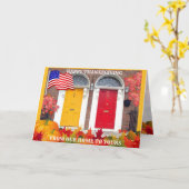 フロントカラフルドア感謝祭 カード (黄色い花)