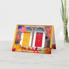 フロントカラフルドア感謝祭 カード