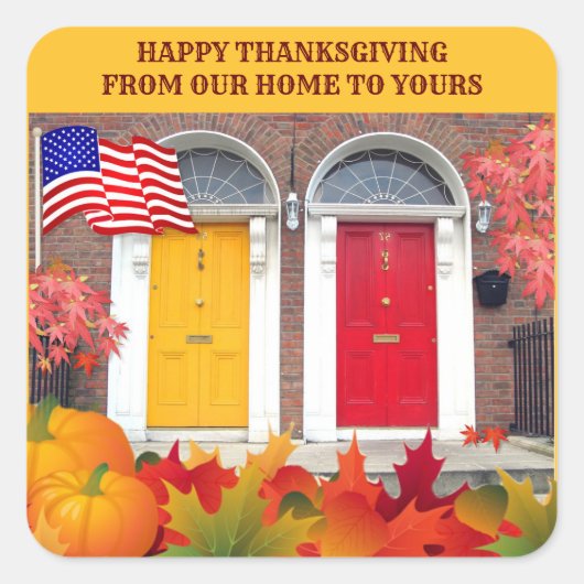 フロントカラフルドア感謝祭 スクエアシール (正面)