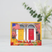 フロントカラフルドア感謝祭 ポストカード (スタンド正面)