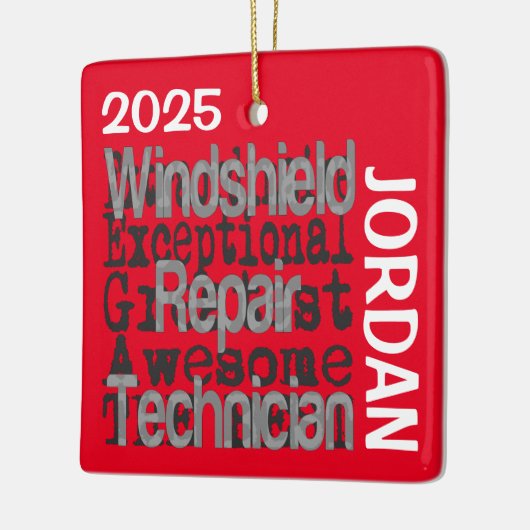 フロントガラス修理技術者の並外れ セラミックオーナメント (左)