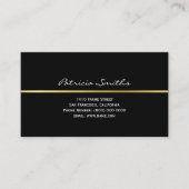 フロントサイドのみ金ゴールドストライプシグネチャブラック 名刺 (正面)