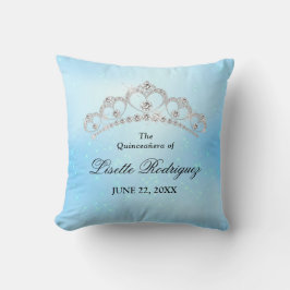 フロントサイドオンリーパーソナライズベビーブルークインセス クッション