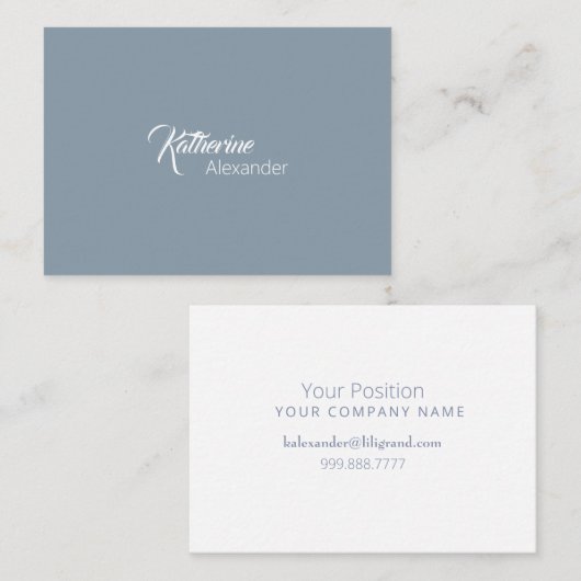 フロントスクリプトとプリントでのみダスティブルー名 名刺 (正面/裏面)