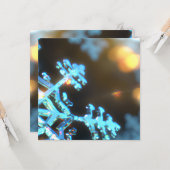 フロントツーバック3Dデザイン「シルバー」スノーフレーク・ホリデー カード (正面/裏面インサイチュ)