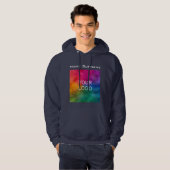 フロントデザインビジネスロゴMen's Navy Blue Basic パーカ (正面フル)