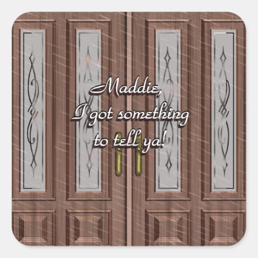 フロントドアのシールにラブノック スクエアシール (正面)