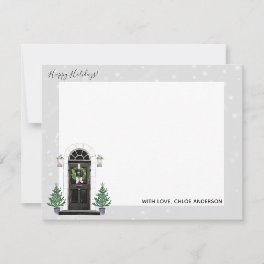 フロントドアのシーンホーム（祝日のノートカード用） ノートカード (正面)