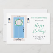 フロントドアの動くアナウンス青 案内状 (正面)