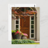 フロントドアウッドクローズド実在エステートポット花 ポストカード (正面/裏面)