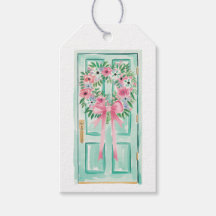 フロントドアギフトラベル、ニューハウスリースラベル、ピンク