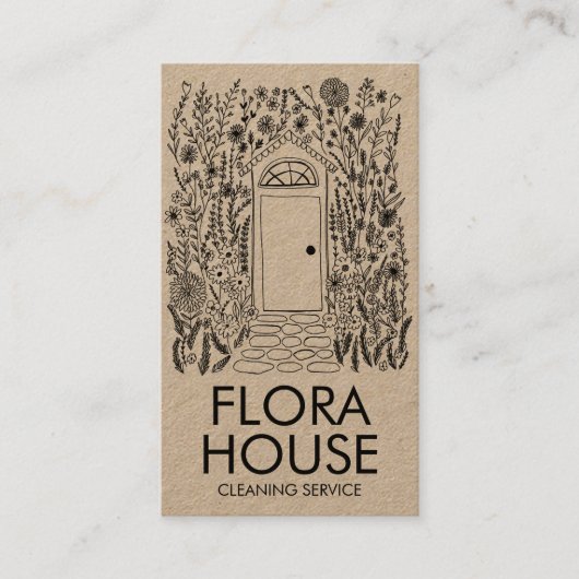 フロントドアハウスクリーニング集材園QRコード 名刺 (正面)