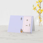 フロントドアハウスホーム空白のグリーティングカード カード (黄色い花)