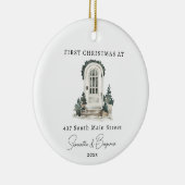 フロントドア新しいホームクリスマスオーナメントギフト セラミックオーナメント (右)