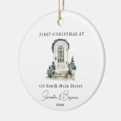 フロントドア新しいホームクリスマスオーナメントギフト セラミックオーナメント (左)