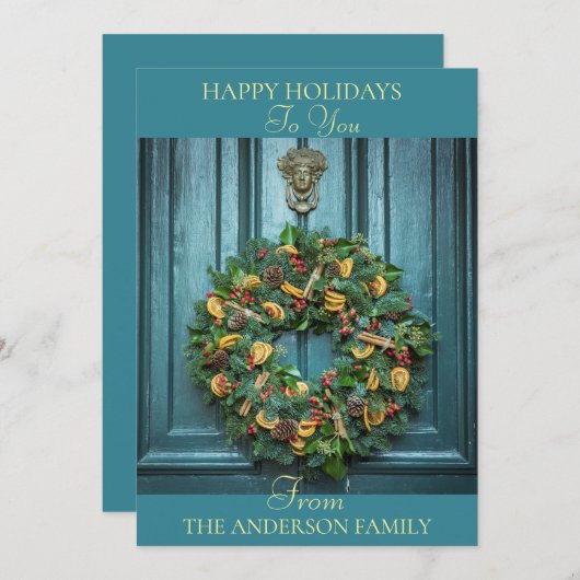 フロントドエレガントアとリースファミリーホリデーカード シーズンカード (正面/裏面)