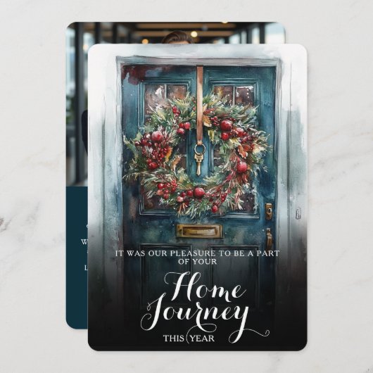 フロントドエレガントア不動産仲介業者ロゴ写真クリスマス シーズンカード (正面/裏面)