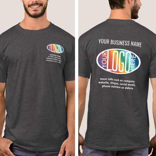 フロントバックカスタムの印刷モダンされたビジネスロゴ Tシャツ