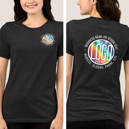 フロントバックカスタムプリント会社ロゴ事業 トライブレンドTシャツ