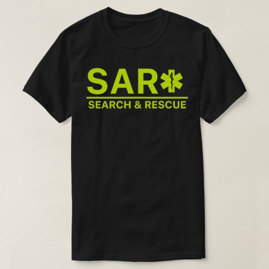 フロントバックサーチとレスキューSAR EMS Tシャツ (デザイン正面)