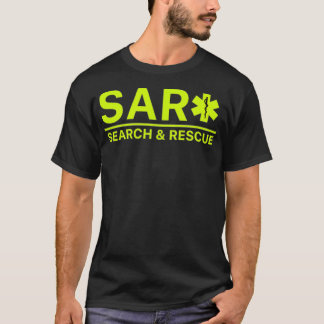 フロントバックサーチとレスキューSAR EMS Tシャツ
