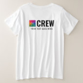 フロントバックプリントビジネスロゴモダンウィメンズクルー プラスサイズTシャツ (デザイン裏面)