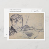 フロントバンから見えるバイオリニストゴッホファインアート ポストカード (正面/裏面)