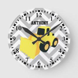 フロントパーソナライズされたエンドローダ建築トラック ラウンド壁時計