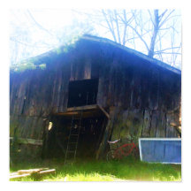 フロントビュー素朴な100年の納屋ポスター