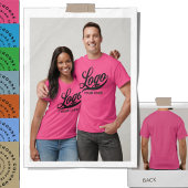 フロントプリントビジネスロゴ会社男性女性ピンク Tシャツ