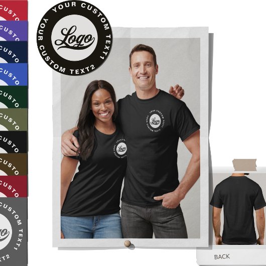 フロントプリント。ビジネスロゴ+ WhiteText, Women Tシャツ