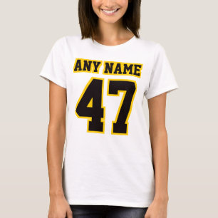 フロントホワイトブラック金ゴールド女性ベーシックコットンティー Tシャツ