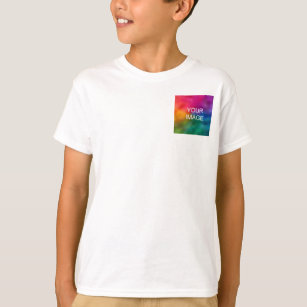 フロントポケットデザインイメージの追加ホワイトテンプレート子供 Tシャツ