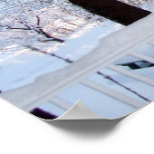 フロントポーチからの冬の雪景色 ポスター (角)