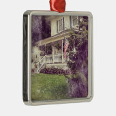 フロントポーチとアメリカ国旗 メタルオーナメント (右)