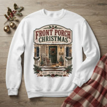 フロントポーチのクリスマス ヴィンテージ ファームハウス