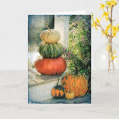 フロントポーチ上のカボチャの配置 カード (黄色い花)