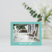 フロントポーチ魅力的カスタマイズ可能引っ越し祝いパーティー ポストカード (スタンド正面)