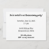 フロントポーチ魅力的カスタマイズ可能引っ越し祝いパーティー 招待状 (裏面)