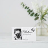 フロントモダンロミニマルゴ写真 名刺 (スタンド正面)