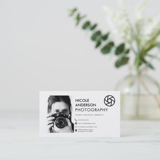フロントモダンロミニマルゴ写真 名刺 (スタンド正面)