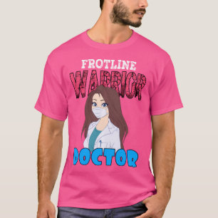 フロントライン戦士ドクターアニメガール顔マスクドック Tシャツ