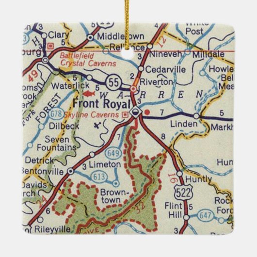 フロント王室のVAヴィンテージマップ セラミックオーナメント (裏面)