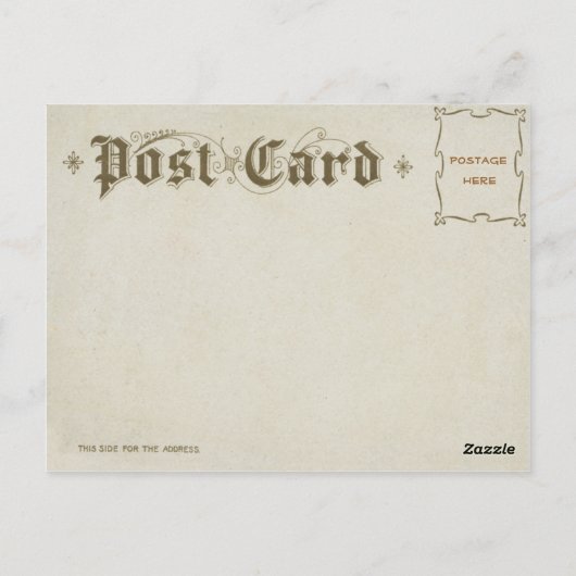 フロント空白のアンティーク背面はがき ポストカード (裏面)