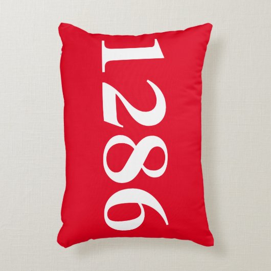 フロント赤と白ポーチハウスナンバーピロー アクセントクッション (正面(垂直))